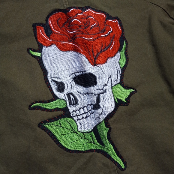 SOLD @MARKET BONE IN Iron fist custom WIPs by Rage Jackets! OOAK punk/goth - Picture 8 of 15